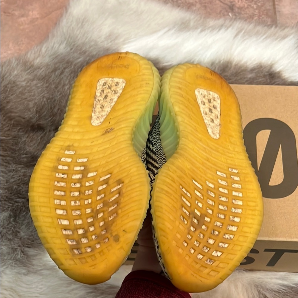 Adidas Yeezy Boost 350 V2 Sneakers - Gray/Yellow - Picture 2 of 7